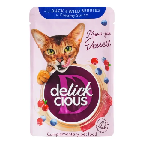 Корм д/котів Delickcious 80 г з качкою та лісовими ягодами