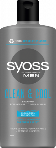 Шампунь Syoss 440/500 мл Men Clean and Cool д/нормального та жирного волосся