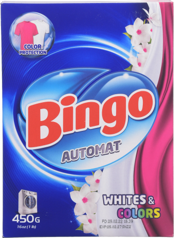 Порошок Bingo 450 г автомат 2в1 Whites and Colors