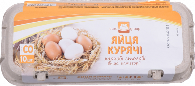 Яйця курячі Єврогруп (10 шт.) карт. С0