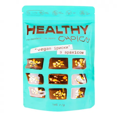Цукерки Healthy Choice 10 шт. Іриски з арахісом