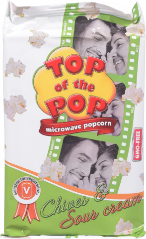Попкорн TOP of the POP 100 г зі смаком зеленоі цибулі та сметани