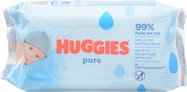 Серветки вологі Huggies 56 шт. Pure