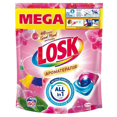 Гель д/прання Losk Тріо-Капсули Ароматерапія 60 шт.