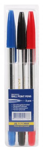 Комплект з 3-х кулькових ручок Jobmax BM8433