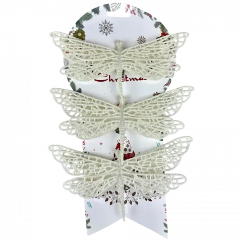 Прикраса ялинкова Бабки 3 шт, 17 см білі арт. ZT24-F276 9245 И535