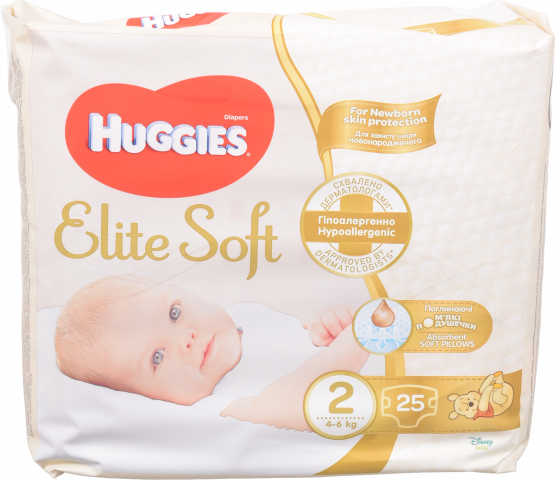 Підг. Huggies 25 шт. Elite Soft/Extra Care 2 (3-6 кг)