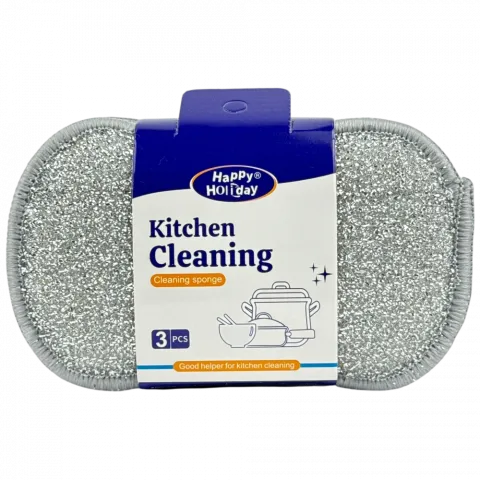 Губки кухонні 3шт бамбук 34841 E-129х95 И857