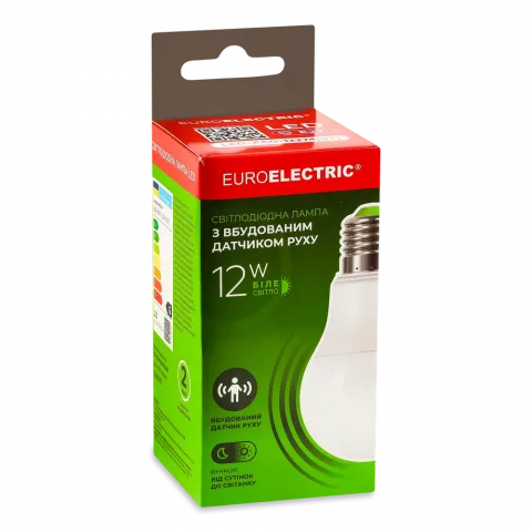 Лампа з датчиком руху Euroelectric LED A60 12W SENSOR E27 4000K