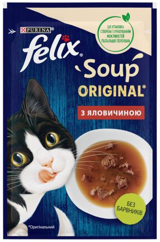 Корм д/котів Фелікс 48 г пак. Суп з яловичиною