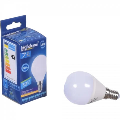 Лампа LED Іскра куля жовта 7 Вт Е14