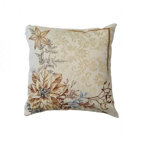 Подушка Прованс декоративна 45х45 см гобеленова Золоте свято Квітка