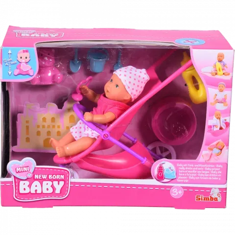 Іграшка Ляльковий набір Пупс Міні NBB з коляскою з аксес. 3+ 5030928