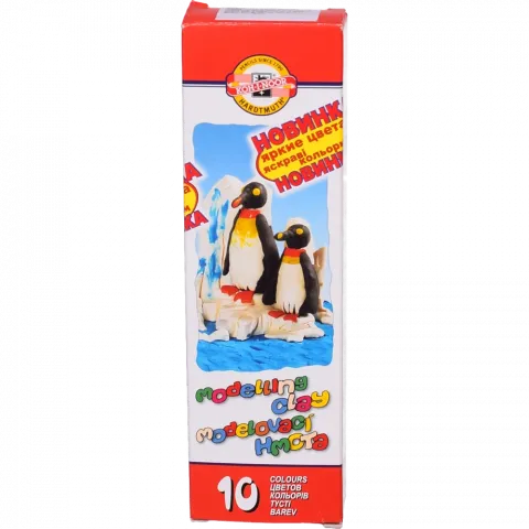 Пластилін Пінгвіни 10 кол. 200 г стеки картон 131506