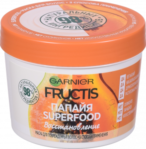 Маска д/волосся FRUCTIS 390 мл Superfood папая Відновлення д/пошкодж. волосся