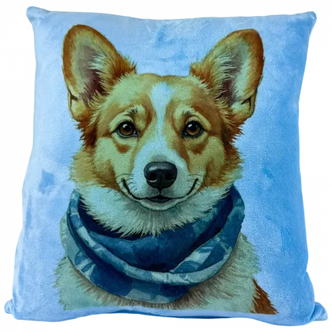 Подушка плюш. Strateg Коргі у Шарфі 35х35см 61377