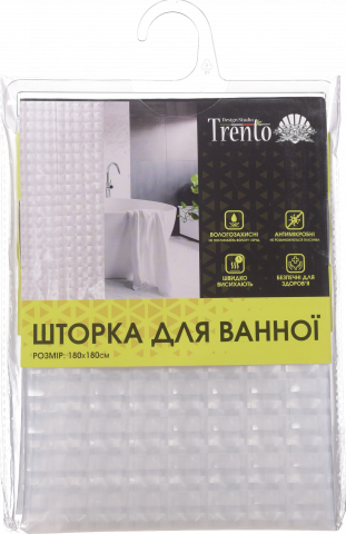 Trento Шторка для ванної 3D 180x180 см прозрачный 57166