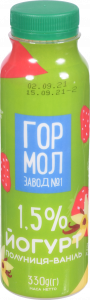 Йогурт ГМЗ 1,5 330 г Полуниця-ваніль