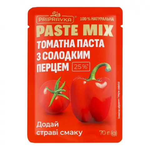 Паста томатна Pripravka 70 г 25  PASTE MIX з сол. перець