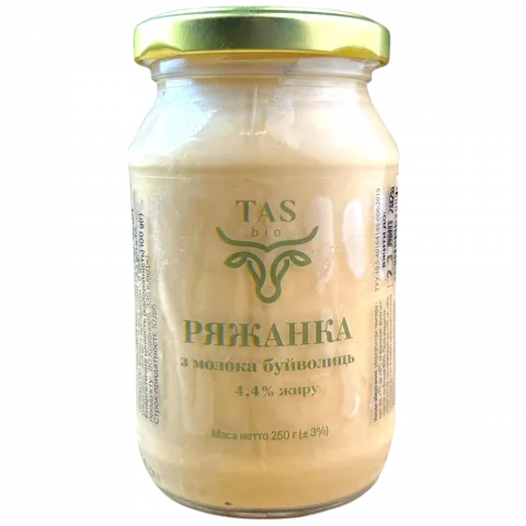 Ряжанка TASbio 6 250 г скл. з молока буйволиць