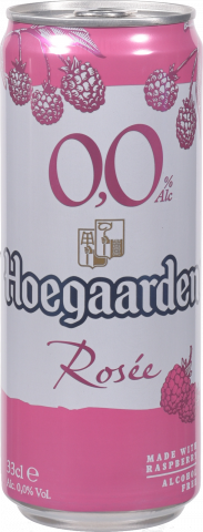 Пиво Хугарден Розе 0,33 з/б б/алк. зі смаком малини