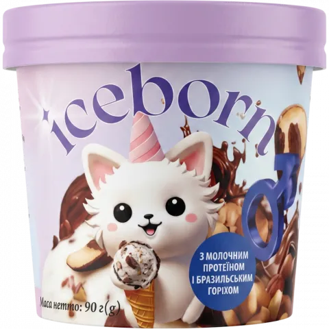 Морозиво Iceborn 90 г Молочне з протеїном та браз. горіх.