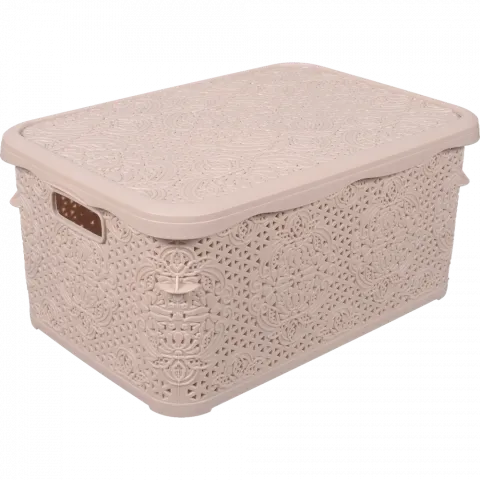 Контейнер для зберігання BURSEV мережево`, 10 л, пластик, арт. 2130 13 бежевий (Туреччина) И146`