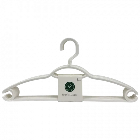 Набір вішалок 5шт пласт.ребр.гачоки 41x19см 35784-5 И372
