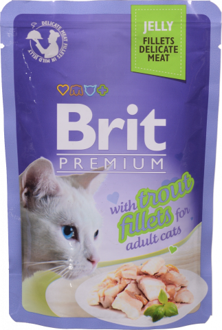 Корм д/котів Brit Premium Cat 85 г пауч філе форелі в желе 111243/494