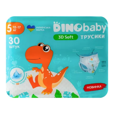 Підг.-трусики DinoBaby 30 шт. 3D soft 5 (12-17 кг)