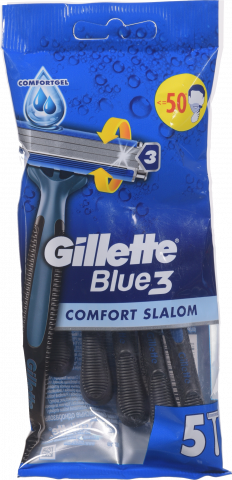 Станок однораз. д/гоління Gillette 5 шт. Blue 3 Comfort Slalom