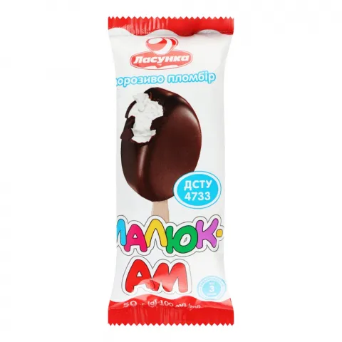 Морозиво Ласунка 50 г ескімо у вершковій глазурі Малюк Ам