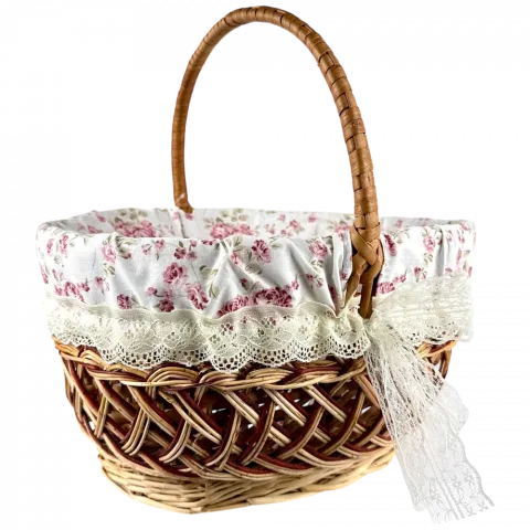Кошик плетений/текст Прованс троянда/лаванда 4 45х30х20 см