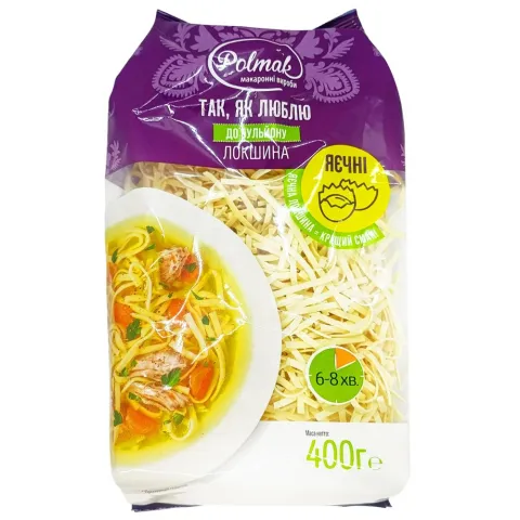 Макарони яєчні Polmak 400 г Локшина (Польща)