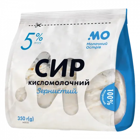 Сир кисломолоч. Молочний острів 5 350 г Зернистий
