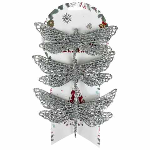 Прикраса ялинкова Бабки 3 шт, 17 см срібні арт. ZT24-F278 9245 И542