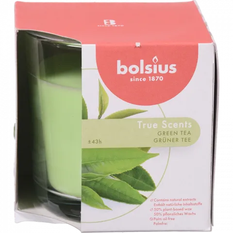 Свіча Bolsius в скл. аром. 95/95 True Scents зелений чай арт. 101925240443