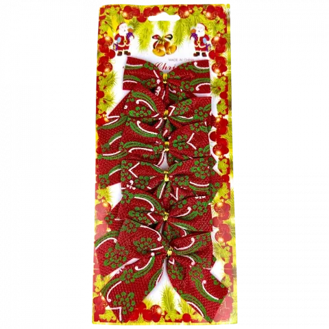 Набір бантиків 6 шт 88 см червоно-зелені арт. WJX25-3146 9245 И705