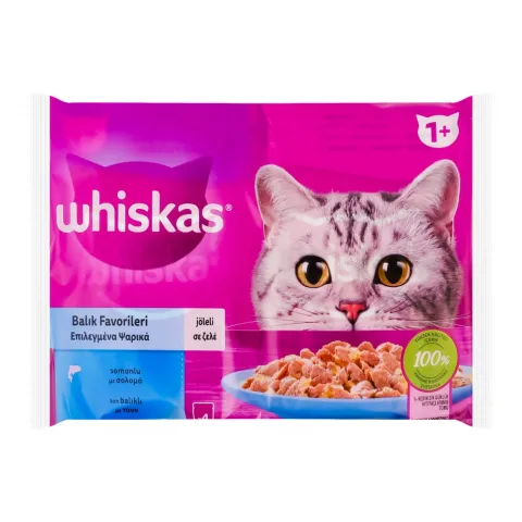 Корм д/котів Віскас 4х85 г Тунець та лосось в желе