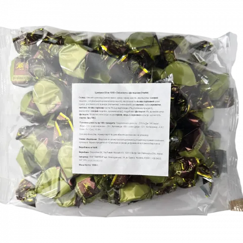 Цукерки Oliva 1000 г Dolcenero з фісташкою (Італія)