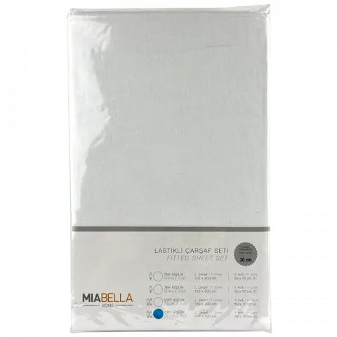 КПБ(3 од.) Miabella Простирадло на гумці 180х200+30см, +2 нав. 50х70см Асорті 13684 (Туреччина) И470