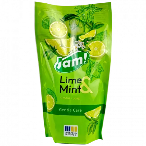 Крем-мило Jam 300 мл Lime and Mint з гліцерином д/пак.