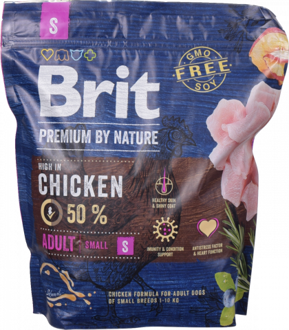 Корм Brit Premium 1 кг сух. ддорослих собак дрібних порід з куркою 170809