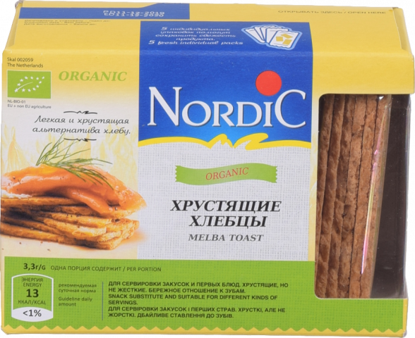 Хлібці Nordic 100 г органічні