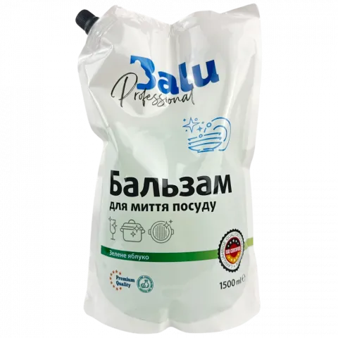 Бальзам д/посуду BALU 1500 мл д/пак Зелене яблуко