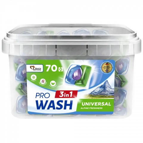 Гель д/прання авт. в розч. кап. Pro Wash 70 шт. Альпійська свіжість