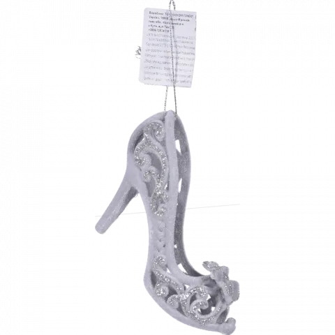 Підвіска на ялинку пласт Туфелька Оксамит оздоблений 6,5х10 см 2201-2