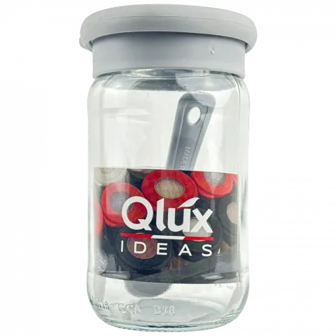 Банка д/збер. з ложкою 0,38л Qlux скло C-00344 И442 (Тур)
