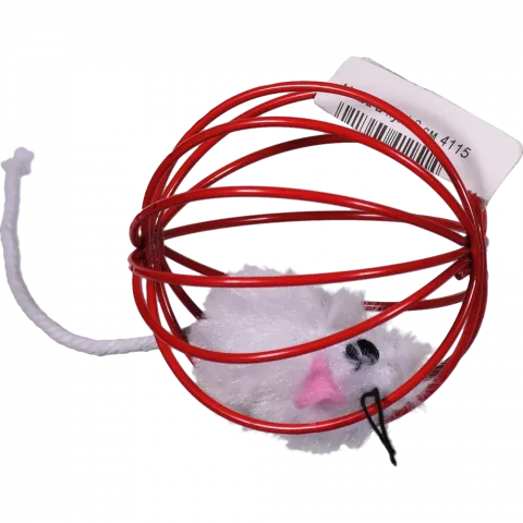 Іграшка д/котів Trixie Мишка 6 см в дротяній кулі з дзвіночком