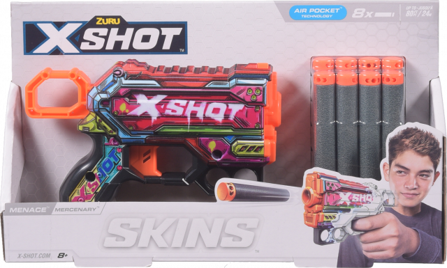 Іграшка Швидкострільний бластер Zuru X-SHOT Skins Menace Mercenary 8 патронів 36515P